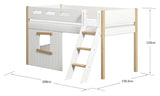 Nor Half-high bed, White/oak, 90x200