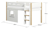 Nor Half-high bed with straight ladder, 90x200