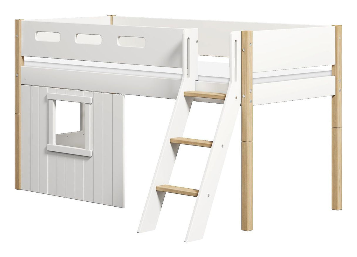 Nor Half-high bed with sloping ladder, 90x200