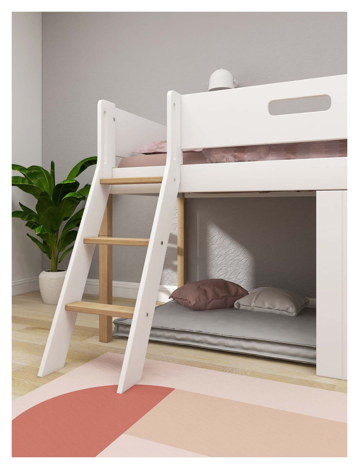 Nor Half-high bed with sloping ladder, 90x200