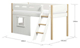 Nor Half-high bed with sloping ladder, 90x200