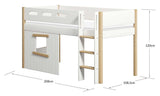 Nor Half-high bed with ladder, 90x200