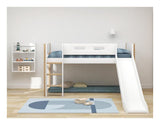 FLEXA Nor Half-high bed with slide white 90x200 m. oak legs, straight ladder