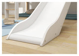 FLEXA Nor Half-high bed with slide white 90x200 m. oak legs, straight ladder