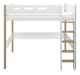 FLEXA Nor High bed white, 90x200cm with oak legs