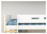 FLEXA Nor High bed white, 90x200cm with oak legs