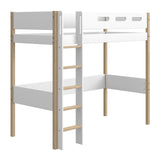 FLEXA Nor High bed white, 90x200cm with oak legs