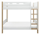 FLEXA Nor Bunk bed high white, 90x200 m. oak bone