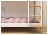 FLEXA Nor Bunk bed high white, 90x200 m. oak bone