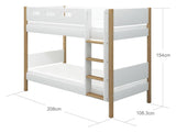 FLEXA Nor Bunk bed white, 90x200 m. oak