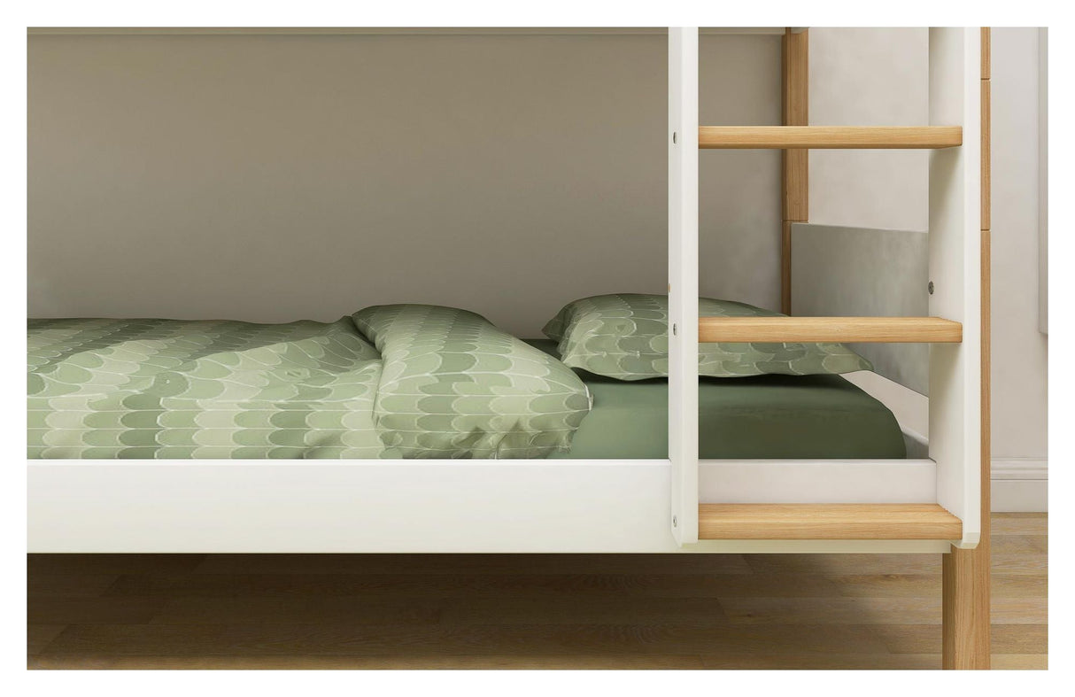 FLEXA Nor Bunk bed white, 90x200 m. oak