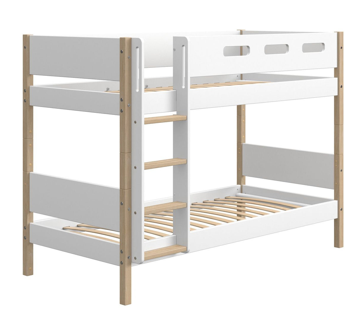 FLEXA Nor Bunk bed white, 90x200 m. oak