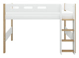 FLEXA Nor Semi-high bed 90x200 m. oak leg, straight ladder