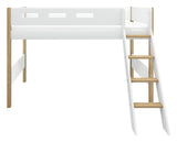 FLEXA Nor Semi-high bed 90x200 m. oak legs, inclined ladder