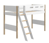 FLEXA Nor Semi-high bed 90x200 m. oak legs, inclined ladder