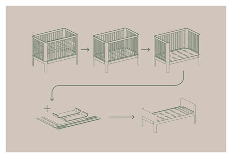 Junior bed conversion kit, oak