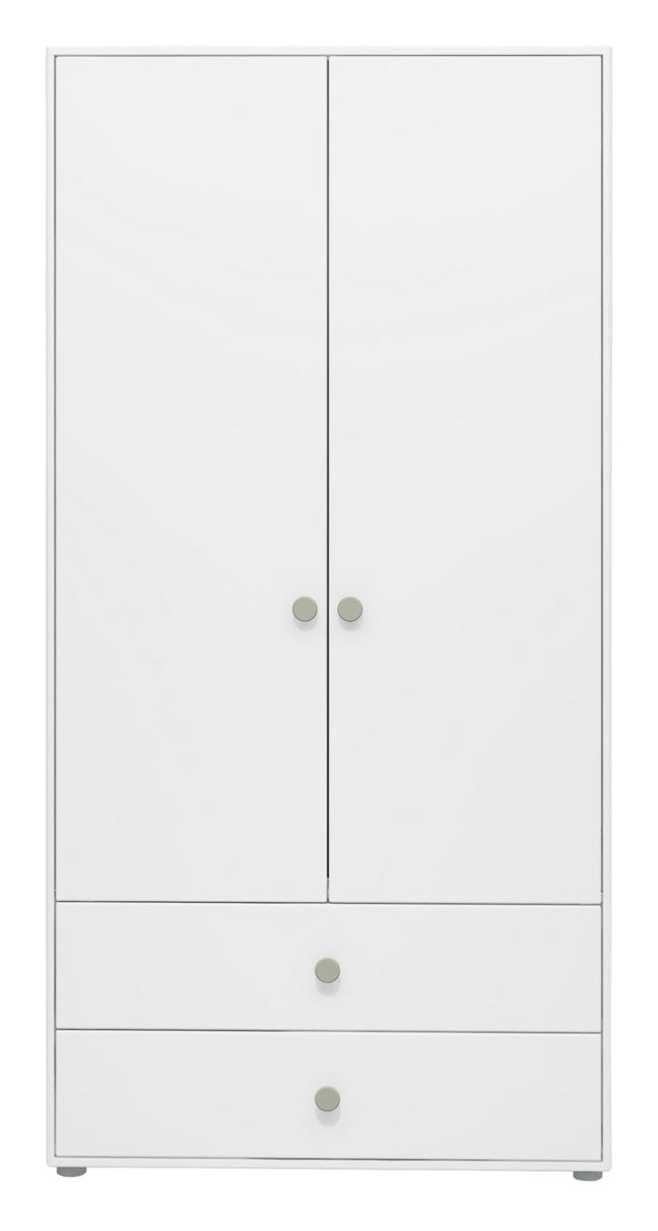 Roomie Wardrobe with 2 doors, Green/White