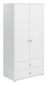 Roomie Wardrobe with 2 doors, White/Oak