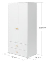 Roomie Wardrobe with 2 doors, White/Oak