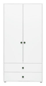 Roomie Wardrobe with 2 doors, White/Green