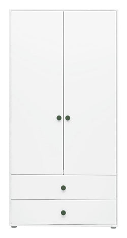 Roomie Wardrobe with 2 doors, White/Green