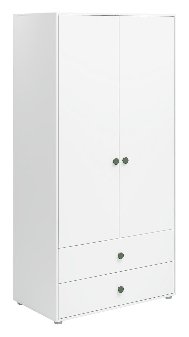 Roomie Wardrobe with 2 doors, White/Green