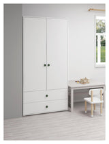 Roomie Wardrobe with 2 doors, White/Green