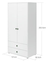 Roomie Wardrobe with 2 doors, White/Green