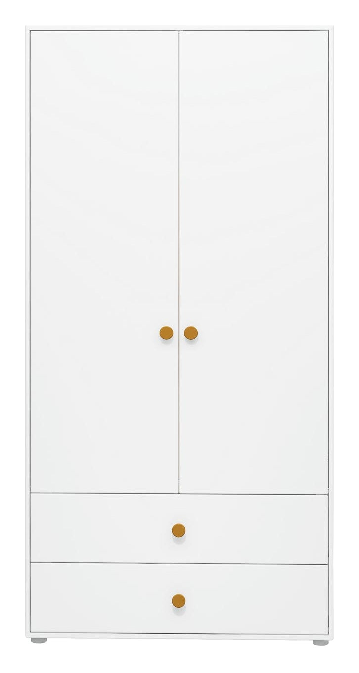 Roomie Wardrobe with 2 doors, White/Yellow