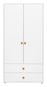 Roomie Wardrobe with 2 doors, White/Yellow