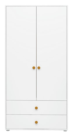 Roomie Wardrobe with 2 doors, White/Yellow