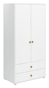 Roomie Wardrobe with 2 doors, White/Yellow