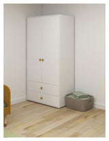 Roomie Wardrobe with 2 doors, White/Yellow