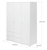 Roomie Wardrobe with 3 doors, White