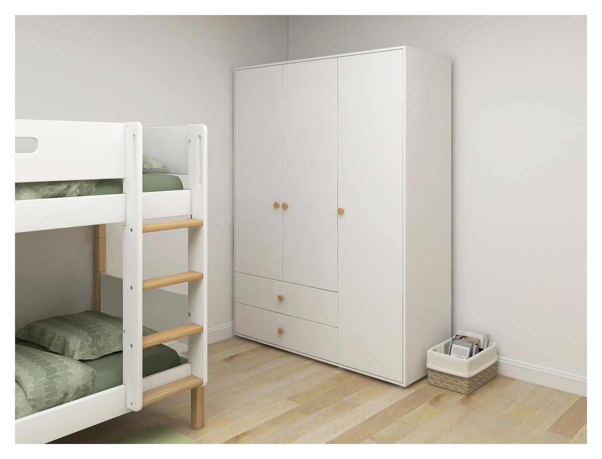 Roomie Wardrobe with 3 doors, White/Oak