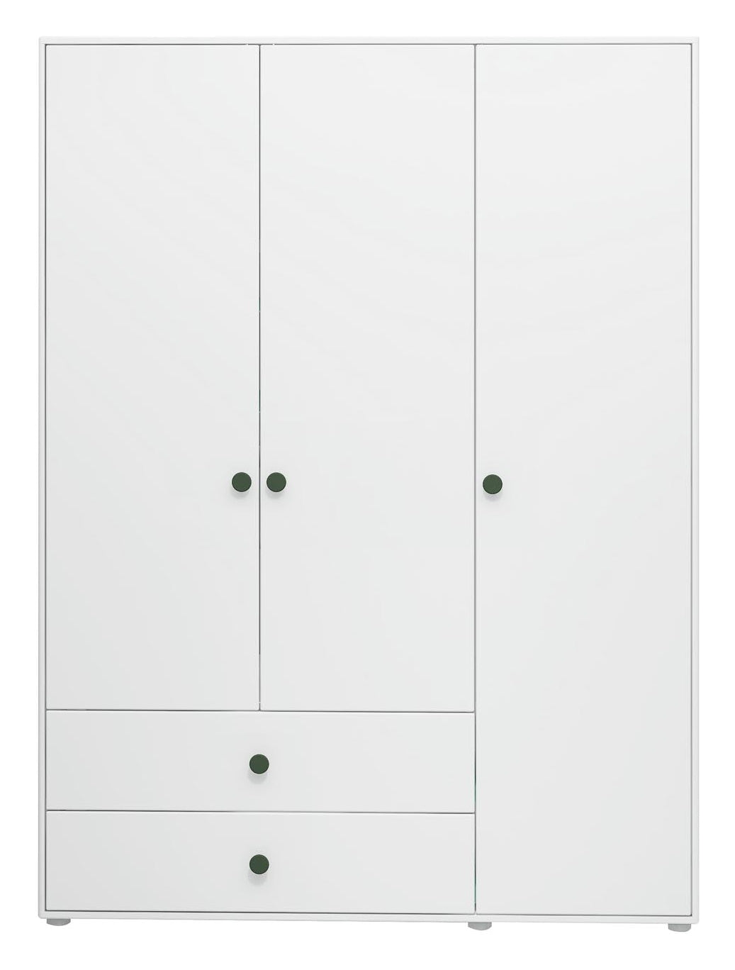 Roomie Wardrobe with 3 doors, White/Green