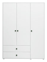 Roomie Wardrobe with 3 doors, White/Green