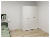 Roomie Wardrobe with 3 doors, White/Green