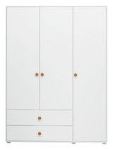 Roomie Wardrobe with 3 doors, White/Yellow