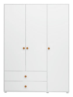 Roomie Wardrobe with 3 doors, White/Yellow