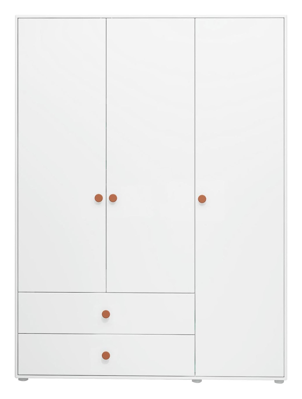 Roomie Wardrobe with 3 doors, Rosa/White