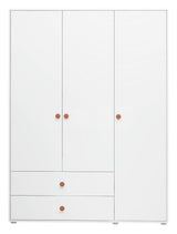 Roomie Wardrobe with 3 doors, Rosa/White