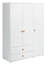 Roomie Wardrobe with 3 doors, Rosa/White