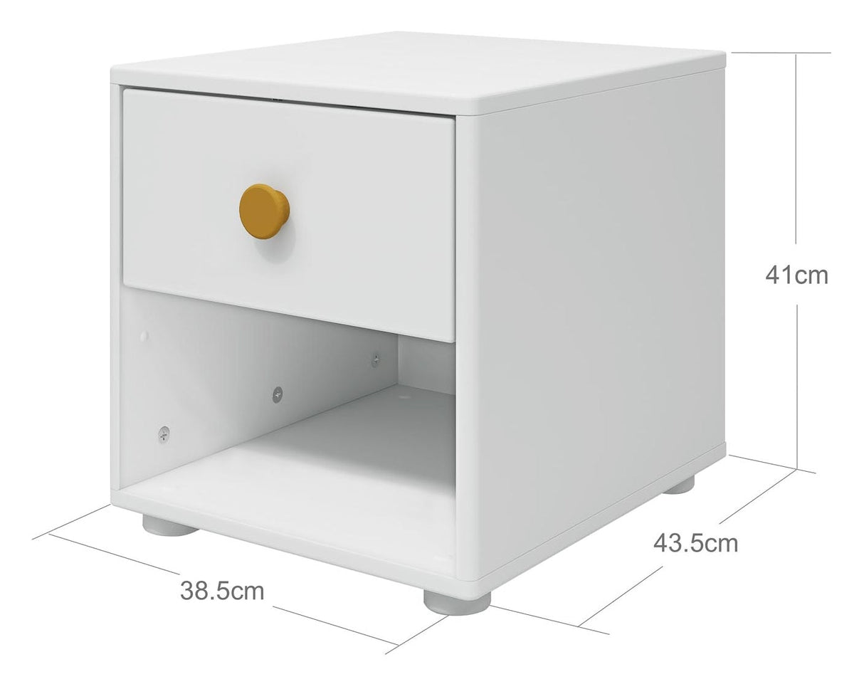 Roomie Chest w. 1 drawer, White/Yellow