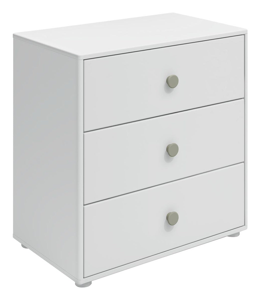 Roomie Chest w. 3 drawers, Green/White