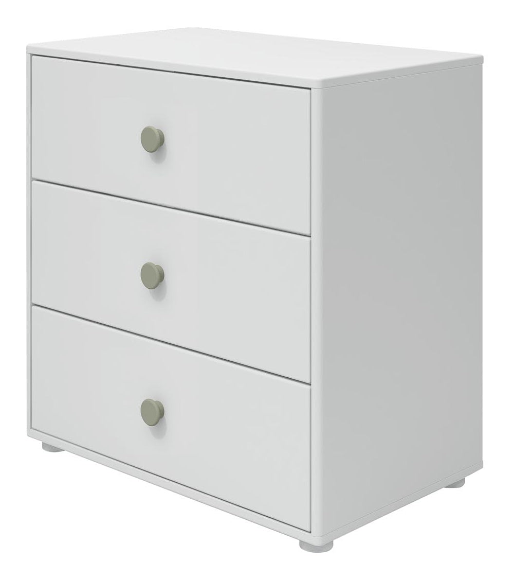 Roomie Chest w. 3 drawers, Green/White