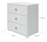 Roomie Chest w. 3 drawers, Green/White