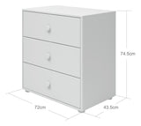 Roomie Chest w. 3 drawers, White