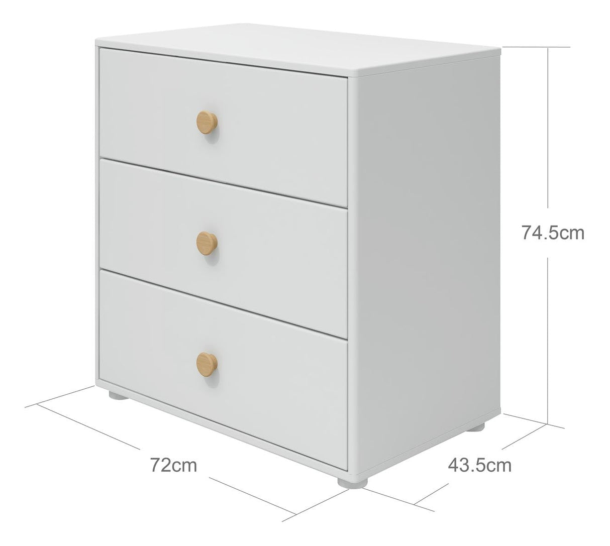 Roomie Chest w. 3 drawers, White/Oak