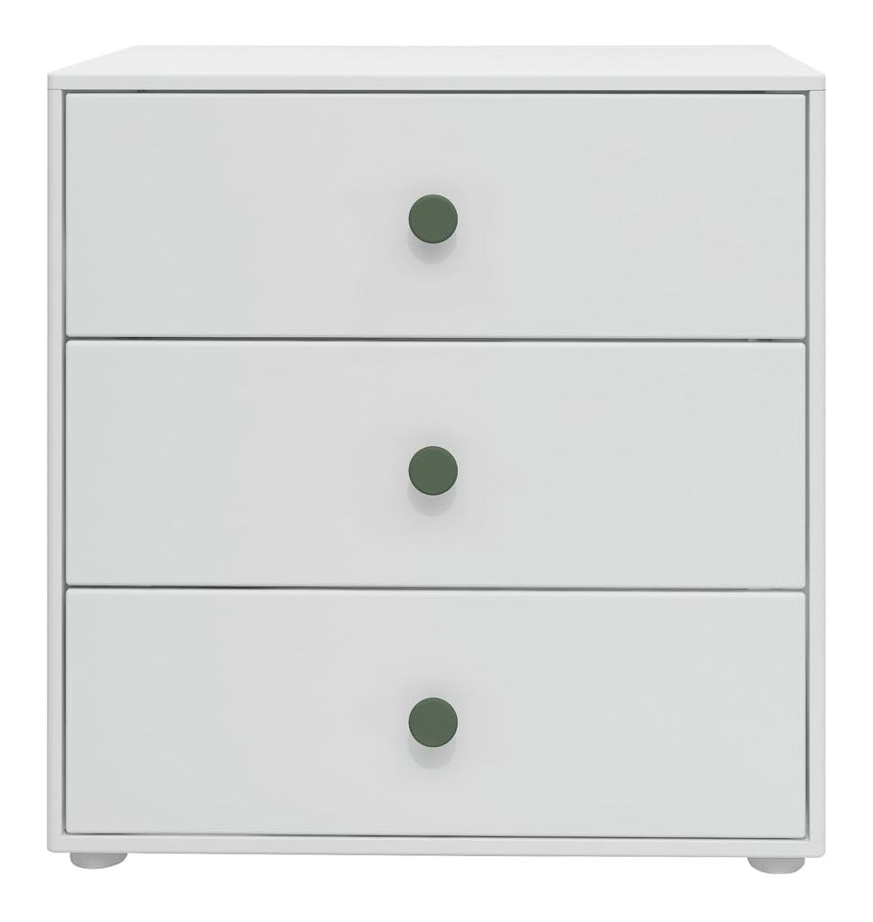 Roomie Chest w. 3 drawers, White/Green